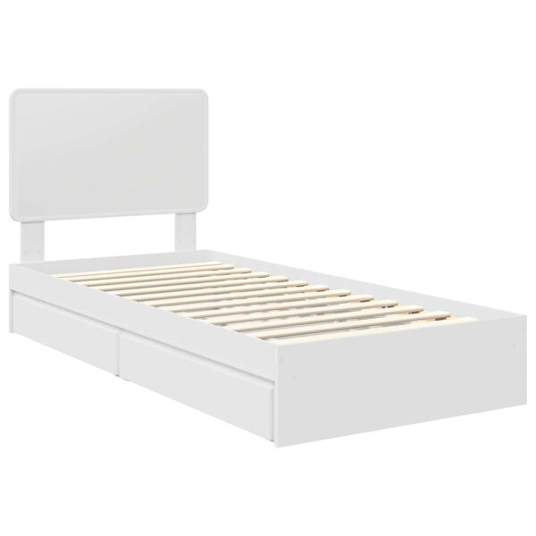 vidaXL Cama com Armazenamento Branco 90 x 190 cm Madeira processada
