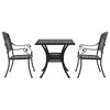 vidaXL Conjunto de Mesa de Jardim 3 pcs Preto Alum&iacute;nio Fundido
