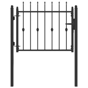vidaXL Port&atilde;o de Cerca ASTEN 100 x 75 cm Metal Preto Tranc&aacute;vel