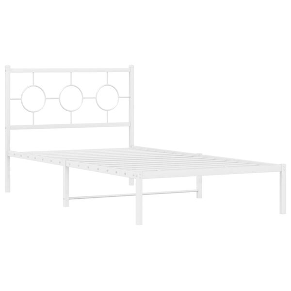 vidaXL Estrutura de cama com cabeceira 100x200 cm metal branco