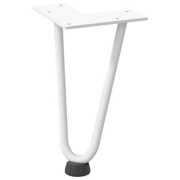 vidaXL Pernas de grampo para mesa de centro 4 pe&ccedil;as, branco, 20 cm, a&ccedil;o maci&ccedil;o