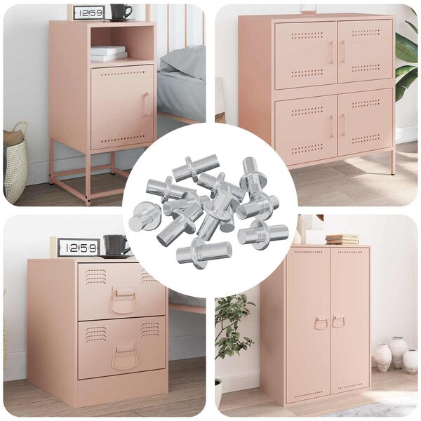 vidaXL Ganchos de Prateleira 4500 pcs Prateado 8,6 x 8,6 x 14,6 mm A&ccedil;o