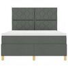 vidaXL Cama Box com colch&atilde;o Cinza Escuro 160 x 200 cm tecido