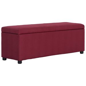 vidaXL Banco c/ compart. de arrumação 116 cm poliéster vermelho tinto
