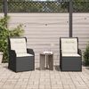 vidaXL Cadeiras de jardim reclin&aacute;veis c/ almofad&otilde;es 2pcs vime PE preto