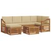 vidaXL Conjunto de Sof&aacute; Sectional com almofada 7 pcs Natural e Bege