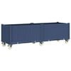 vidaXL Vaso/floreira de jardim com rodas 160x50x54 cm PP cinzento azul
