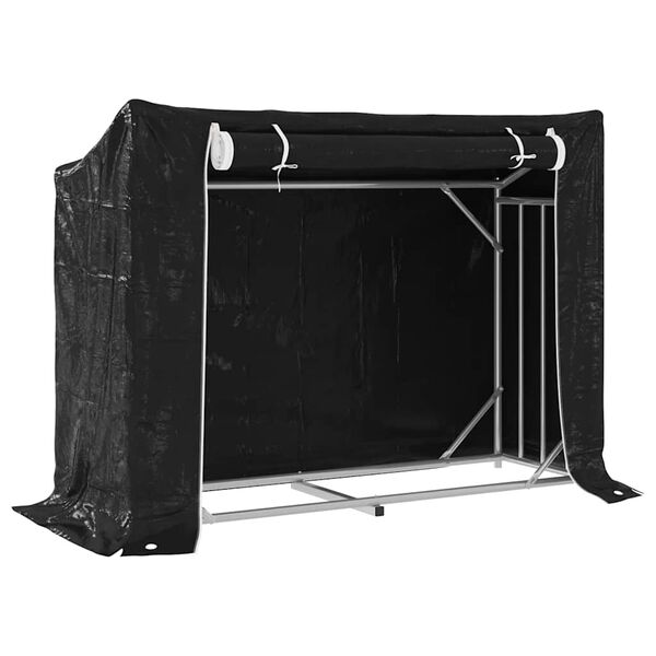 vidaXL Rack de lenha tampa de chuva 151x60,5x110,5 cm aço galvanizado