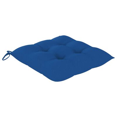 vidaXL Cadeira de baloiço com almofadão azul teca maciça