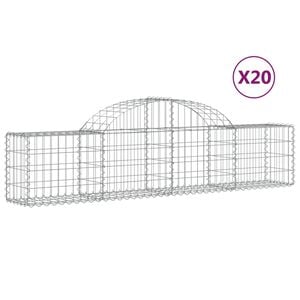 vidaXL Cestos gabi&atilde;o arqueados 20pcs 200x30x40/60 cm ferro galvanizado