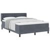 vidaXL Cama Box com colch&atilde;o Cinza Escuro 190 x 140 cm Poli&eacute;ster