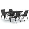 vidaXL 5 pcs Conjunto de jantar para jardim preto
