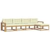 vidaXL Conjunto de Sof&aacute;s para Exterior 4 unid. Branco e Creme