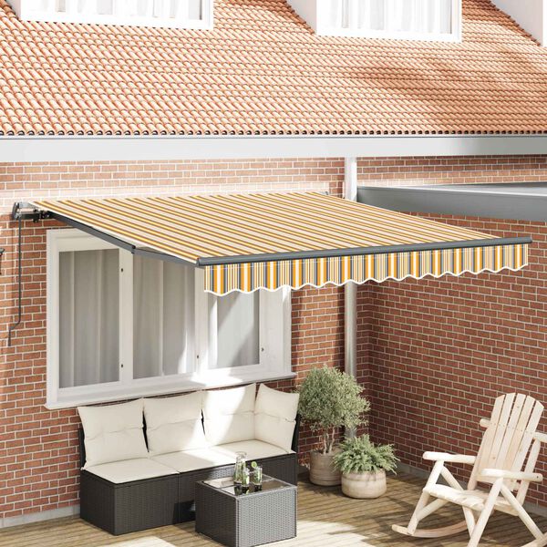 vidaXL Toldo Retr&aacute;til Manual Multicolor 300 x 250 cm Poli&eacute;ster e A&ccedil;o