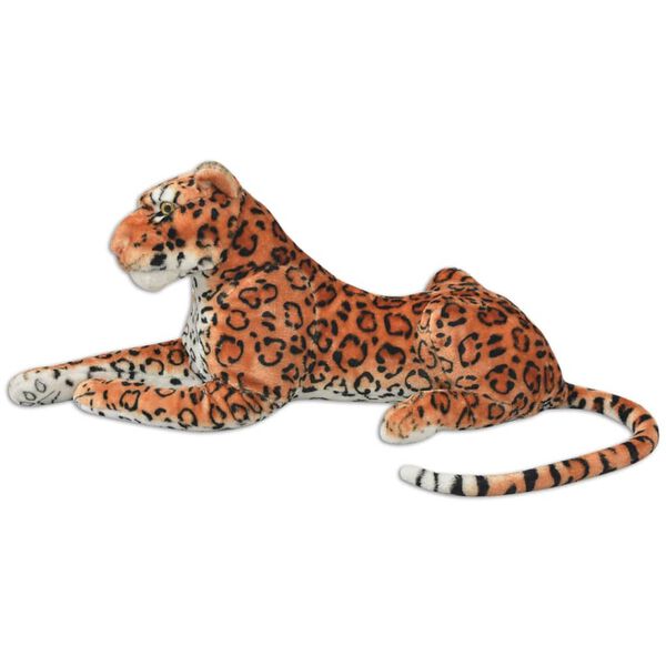 vidaXL Leopardo de peluche, castanho, XXL