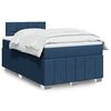vidaXL Cama boxspring com colch&atilde;o 120x190 cm tecido azul