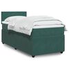 vidaXL Cama com molas/colch&atilde;o 90x190 cm veludo verde-escuro