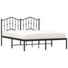 vidaXL Estrutura de cama com cabeceira 140x190 cm metal preto