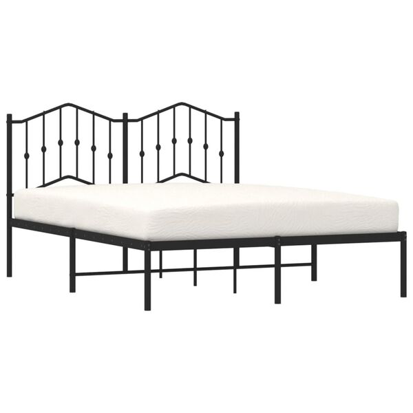 vidaXL Estrutura de cama com cabeceira 140x190 cm metal preto