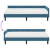 vidaXL Estrutura de Cama de Canto com Colch&atilde;o Outros 2 pcs Azul Veludo