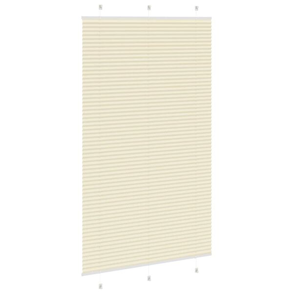 vidaXL Plissado Cego Creme 120x200 cm Largura Tecido 119,4cm Poli&eacute;ster