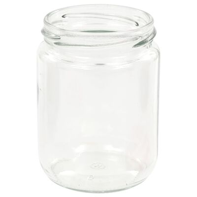 vidaXL Frascos de vidro com tampas brancas e vermelhas 48 pcs 230 ml