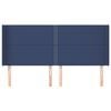 vidaXL Cabeceira de cama c/ abas tecido 203x16x118/128 cm azul