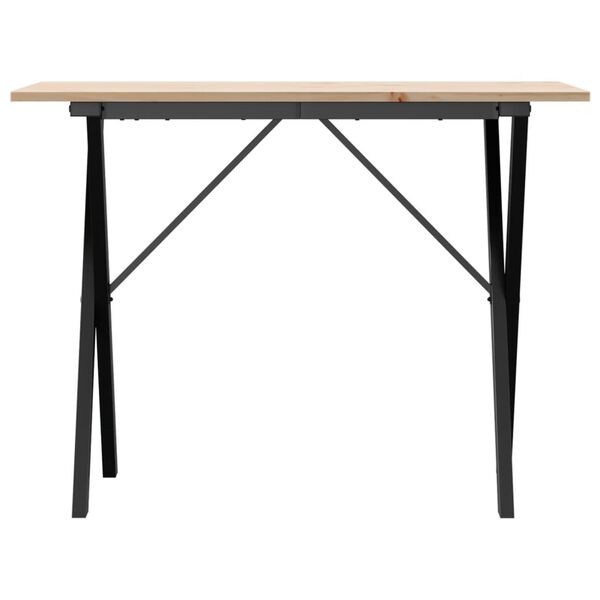 vidaXL Mesa de jantar estrutura em X 100x50x75cm pinho e a&ccedil;o