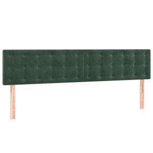 vidaXL Cabeceira de cama 2 pcs veludo 90x5x78/88 cm verde-escuro