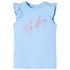 vidaXL T-shirt para crian&ccedil;a manga com folhos azul-claro 104