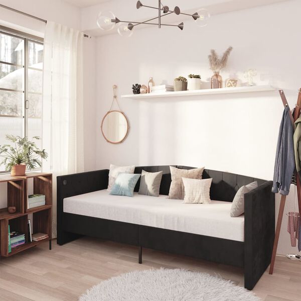 vidaXL Sof&aacute;-cama c/ sa&iacute;da USB 90x200 cm veludo preto