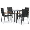 vidaXL 5 pcs conjunto de jantar para jardim textilene e a&ccedil;o preto
