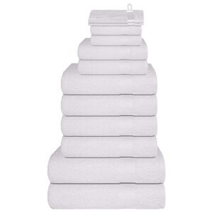 vidaXL 12pcs Conjunto de toalhas FROGN 360 g/m&sup2; branco