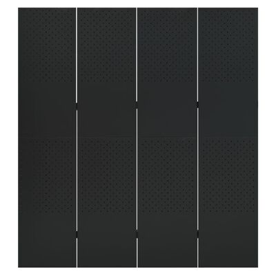 vidaXL Divisória de quarto com 4 painéis aço 160x180 cm preto