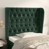 vidaXL Cabeceira cama c/ abas veludo 103x23x118/128 cm verde-escuro