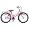vidaXL Bicicleta Infantil 18 Polegadas para 5-7 anos Rosa Claro