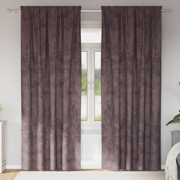 vidaXL Cortinas de Veludo 2 pcs Castanho 225 x 140 cm Veludo
