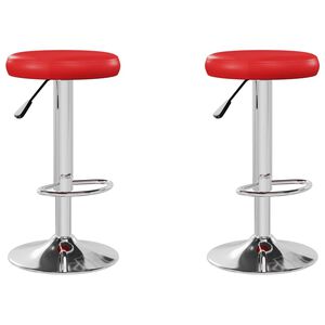 vidaXL Bancos de bar 2 pcs couro artificial vermelho