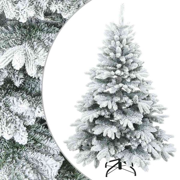 vidaXL &Aacute;rvore de Natal Artificial Articulada Nevado Flocked Branco