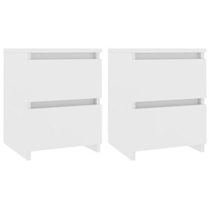 vidaXL Mesas de cabeceira 2 pcs 30x30x40 cm contraplacado branco
