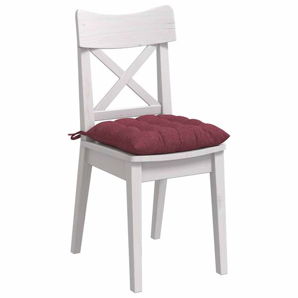 vidaXL Almofadas de Assento 2 pcs Vinho Vermelho 40 x 40 x 6 cm tecido