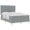vidaXL Cama Box com cabeceira Cinzento-claro 140 x 200 cm tecido