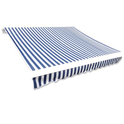vidaXL Lona para toldo azul/branco 4 x 3 m (sem estrutura/caixa)
