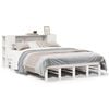 vidaXL Cama com estante sem colch&atilde;o 160x200 cm madeira maci&ccedil;a branco