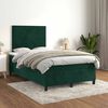 vidaXL Cama boxspring com colch&atilde;o 120x190 cm veludo verde-escuro