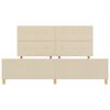 vidaXL Estrutura da Cama com cabeceira Creme 200 x 200 cm tecido