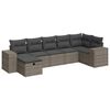 vidaXL 7 pcs conjunto sof&aacute;s p/ jardim c/ almofad&otilde;es vime PE cinzento