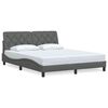 vidaXL Estrutura de cama sem colch&atilde;o 160x200 cm tecido cinzento-escuro