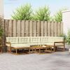 vidaXL Conjunto de Sof&aacute;s para Exterior 7 pcs Natural e Creme