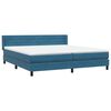 vidaXL Cama com molas/colch&atilde;o 180x210 cm veludo azul-escuro